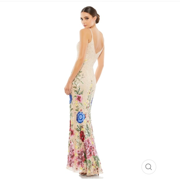 Mac Duggal FLORAL EMBELLISHED SPAGHETTI STRAP GOWN - Picture 5 of 13